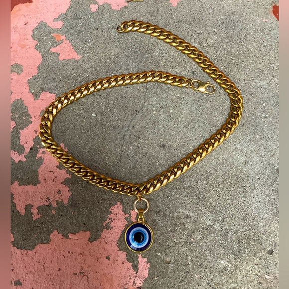 Men’s Evil Eye Stainless Steel Necklace 👁️ - Picture 2 of 3